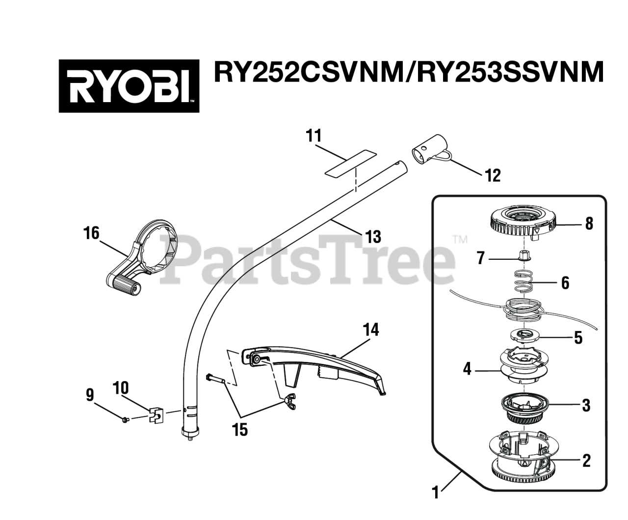 ryobi ry252cs parts diagram