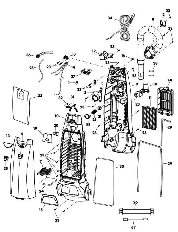 kenmore intuition vacuum parts diagram