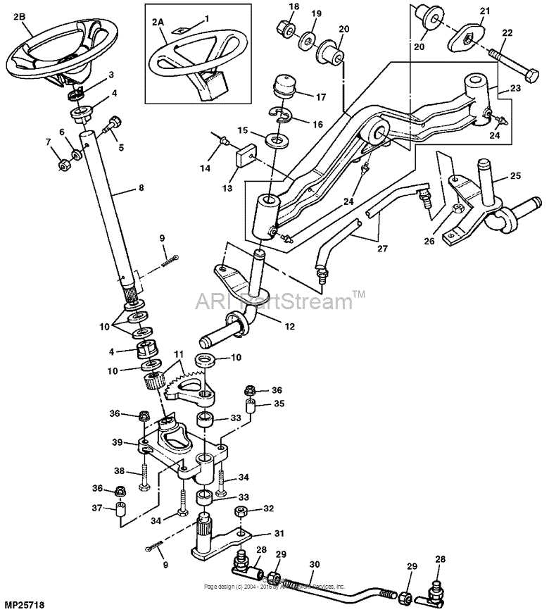 craftsman riding mower steering parts diagram