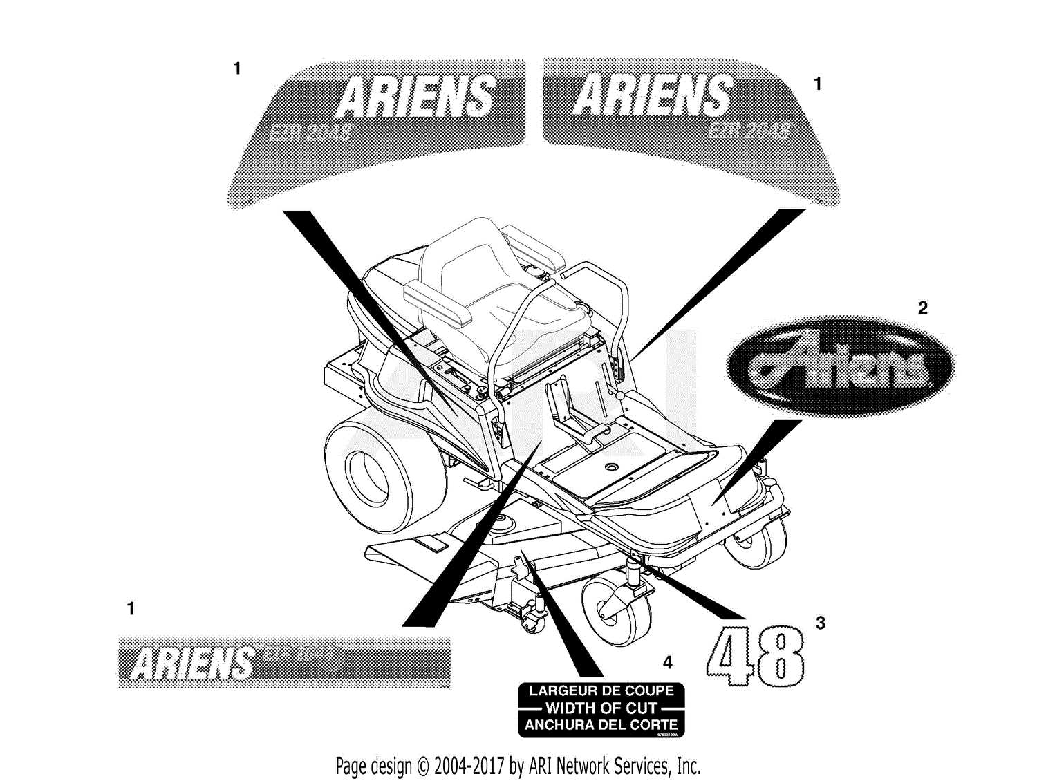 ariens 42 mower deck parts diagram