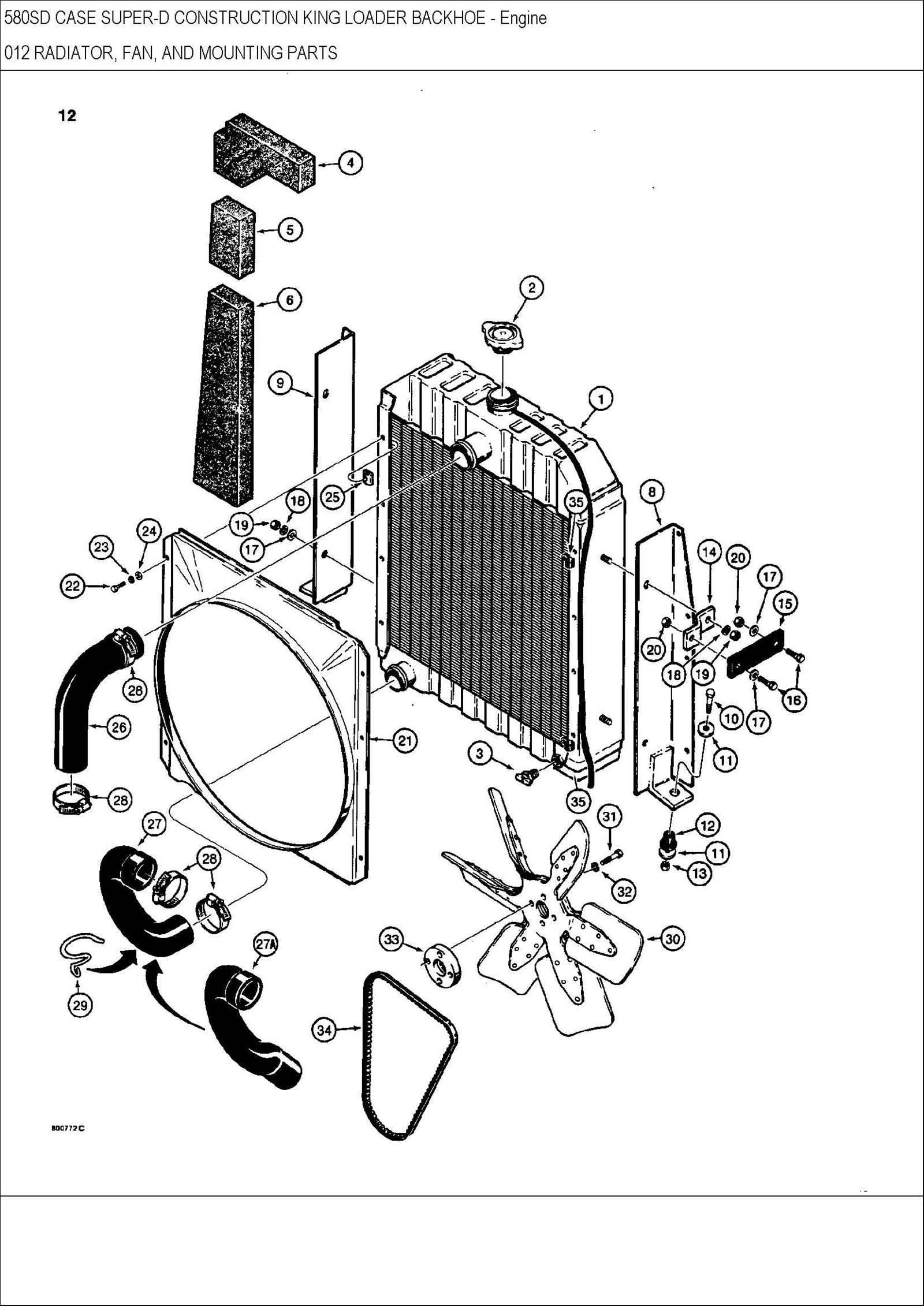 case 580k backhoe parts diagram