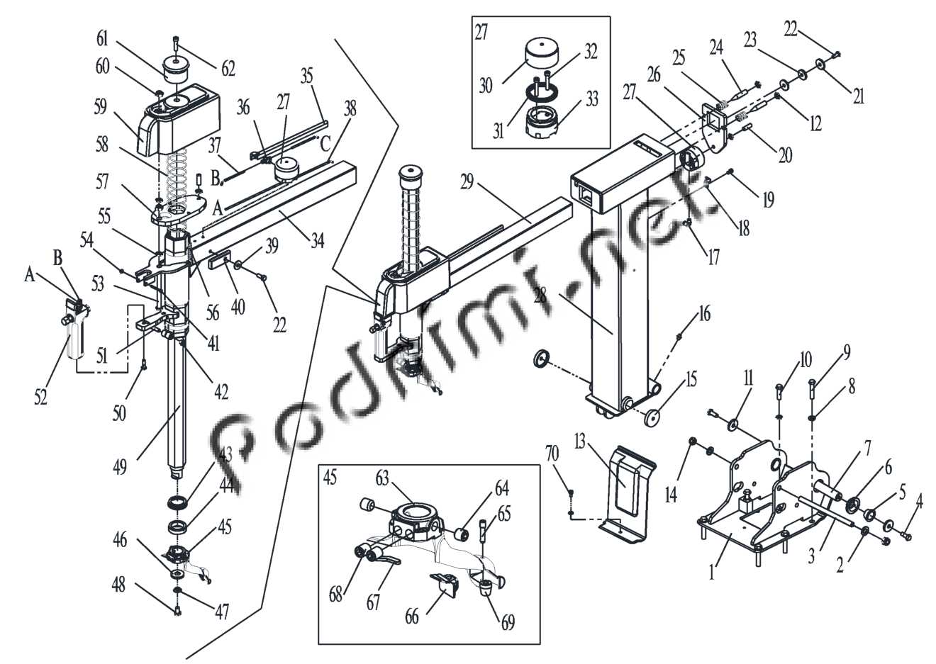 bostitch stapler parts diagram