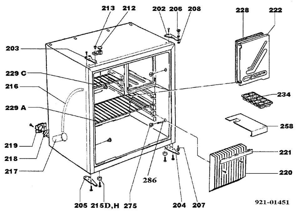 fridge parts diagram