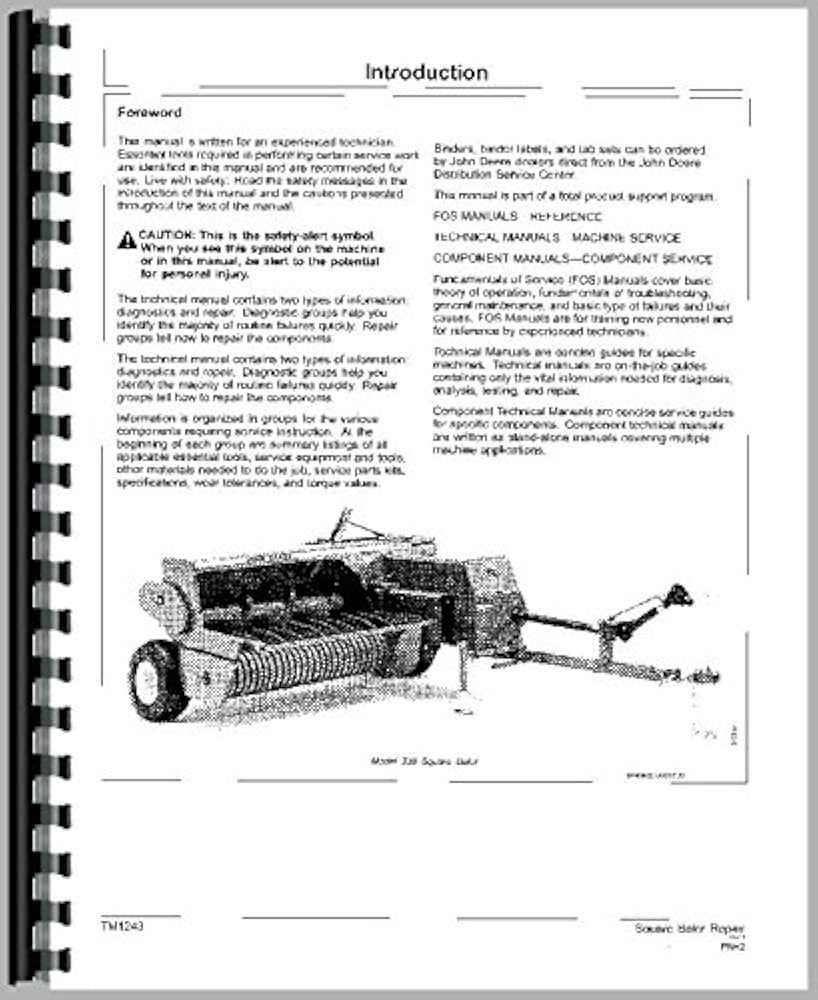 john deere 336 baler parts diagram