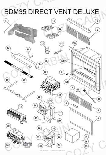 diagram of fireplace parts