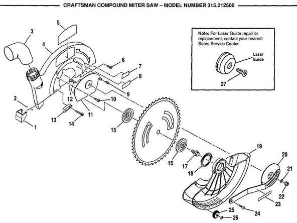 craftsman miter saw parts diagram