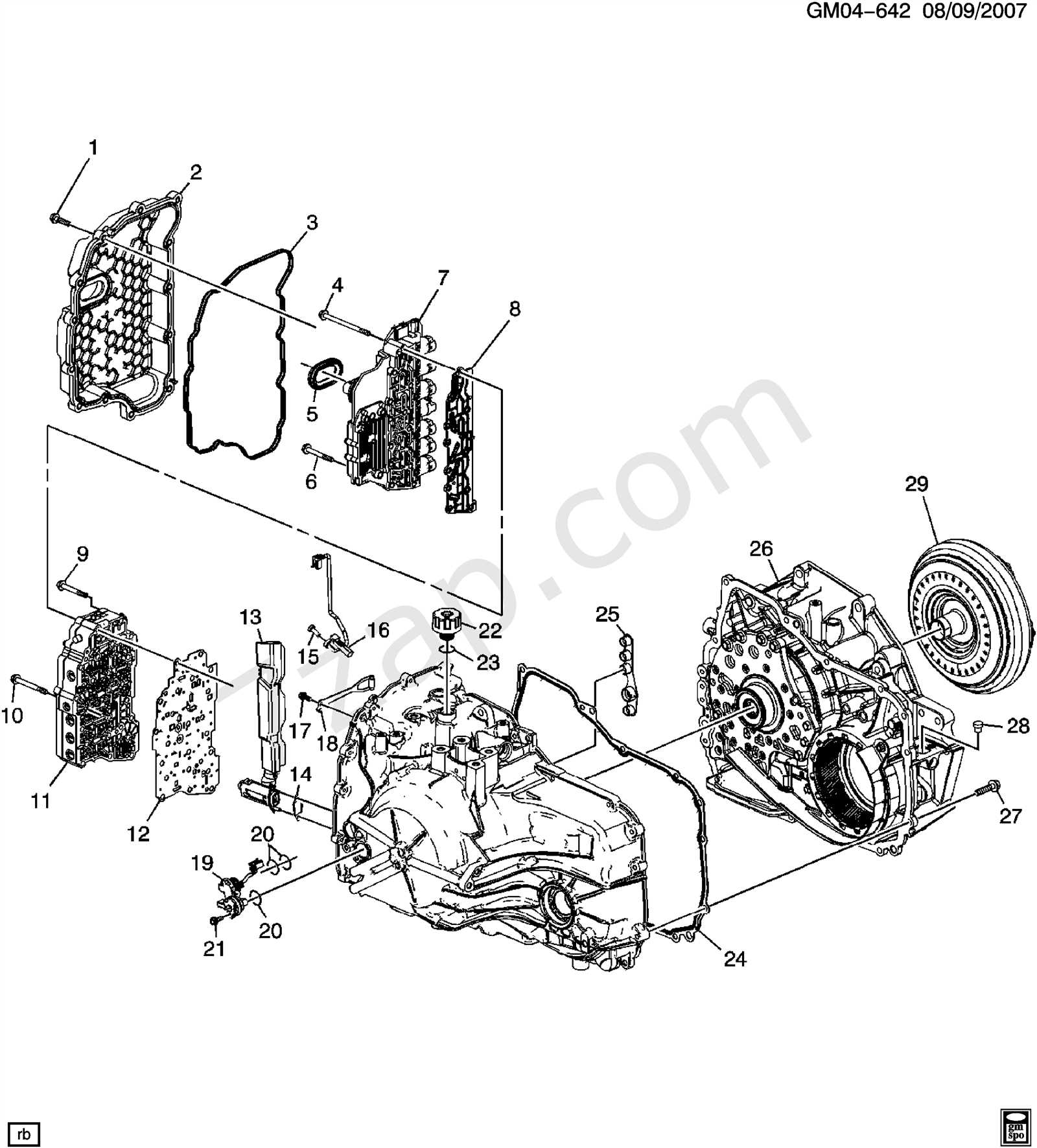 auto transmission parts diagram