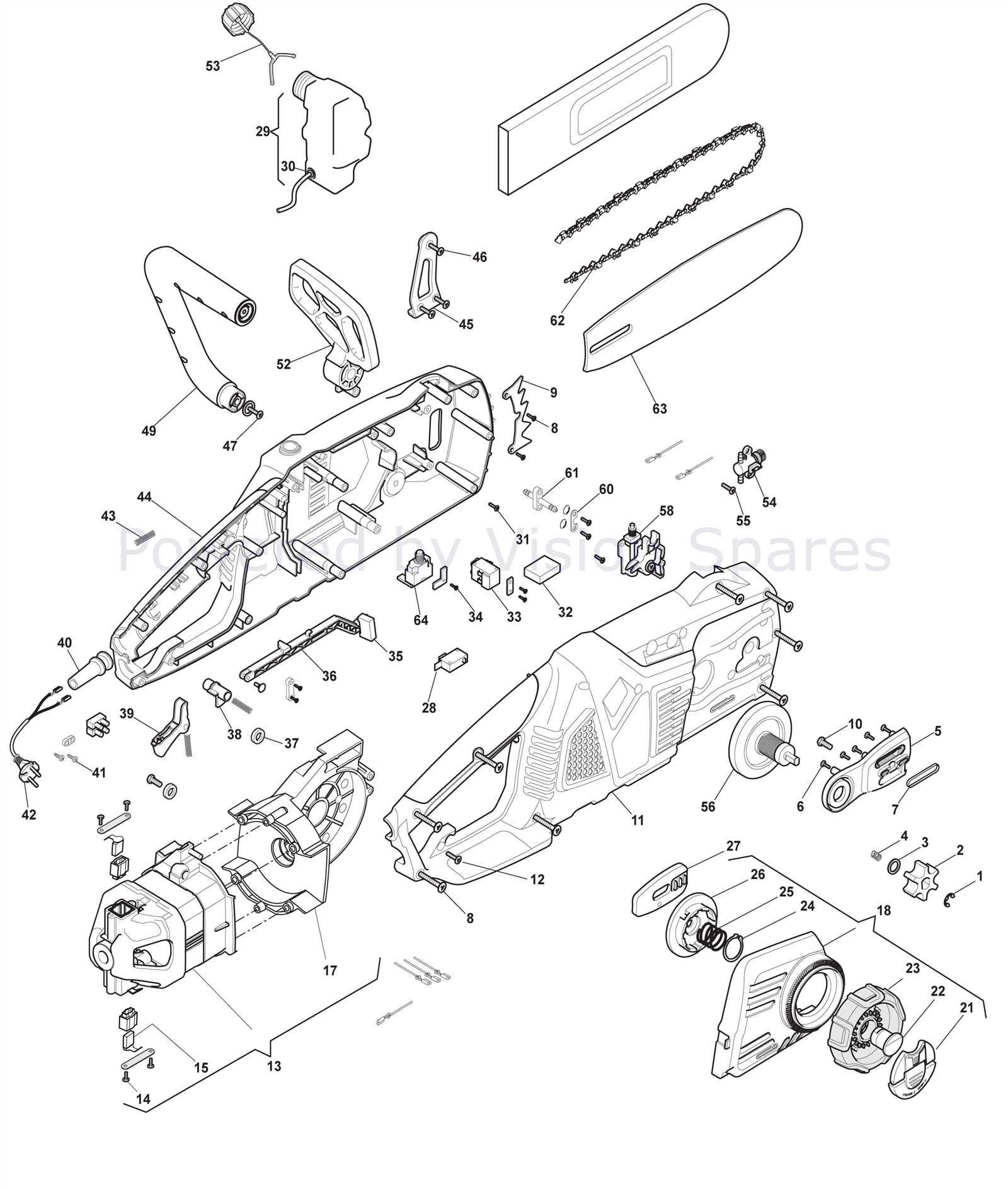 chainsaw parts diagram