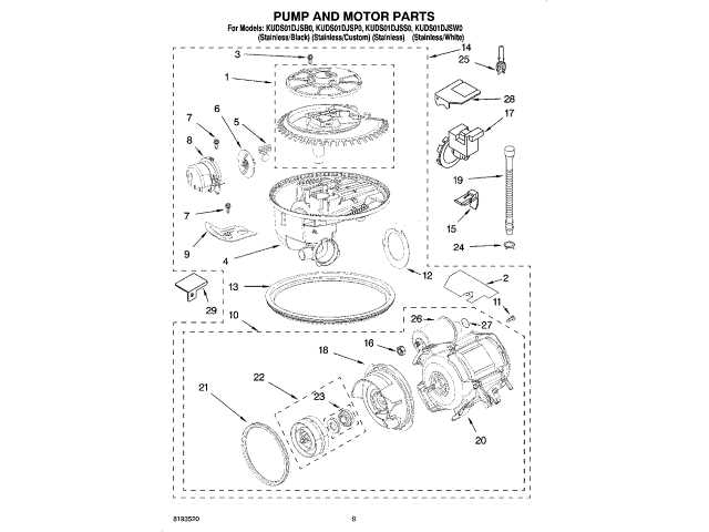 kitchenaid dishwasher diagrams parts