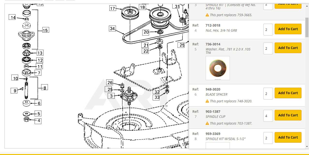 cub cadet 42 inch mower deck parts diagram