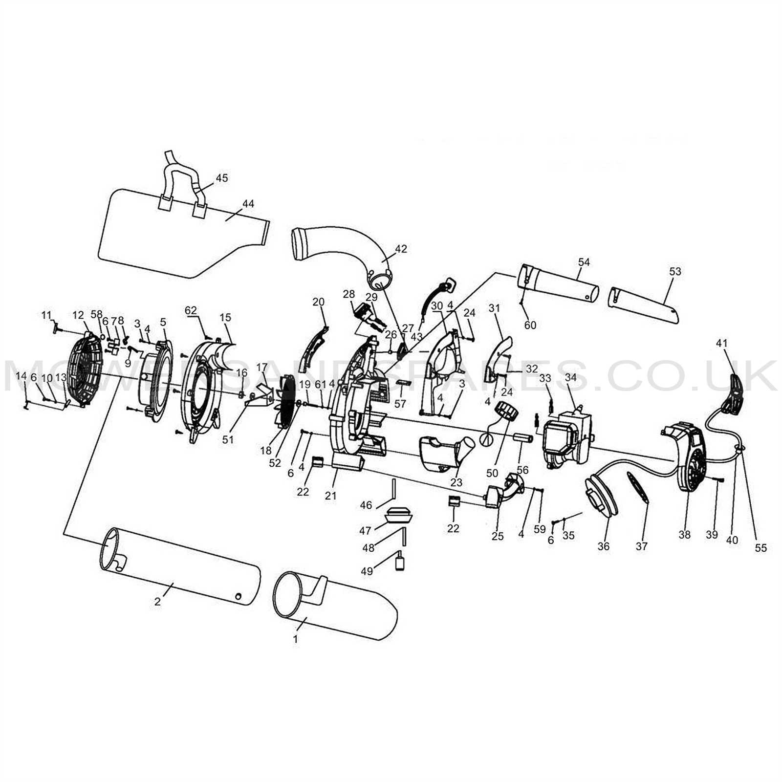 giant vac leaf blower parts diagram