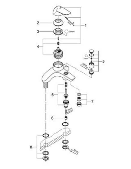 grohe bathroom faucet parts diagram