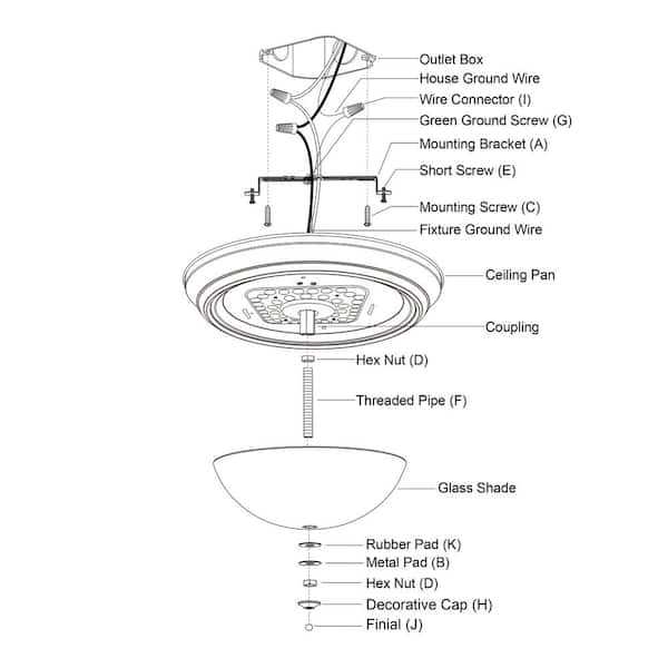 ceiling light fixture parts diagram