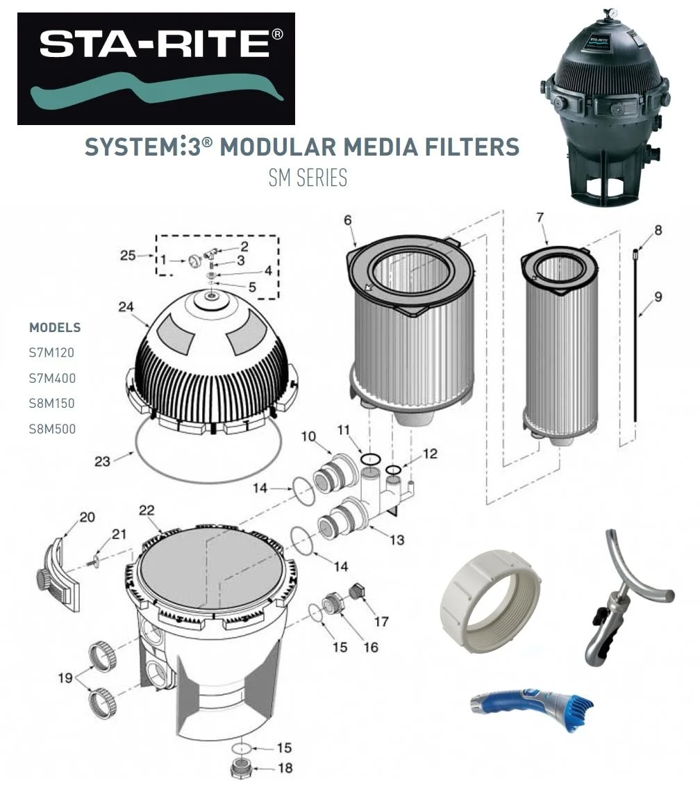 hayward pool filter parts diagram