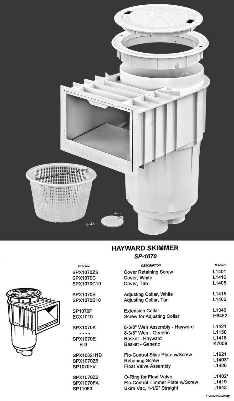 hayward skimmer parts diagram