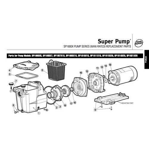 hayward super pump 1.5 hp parts diagram