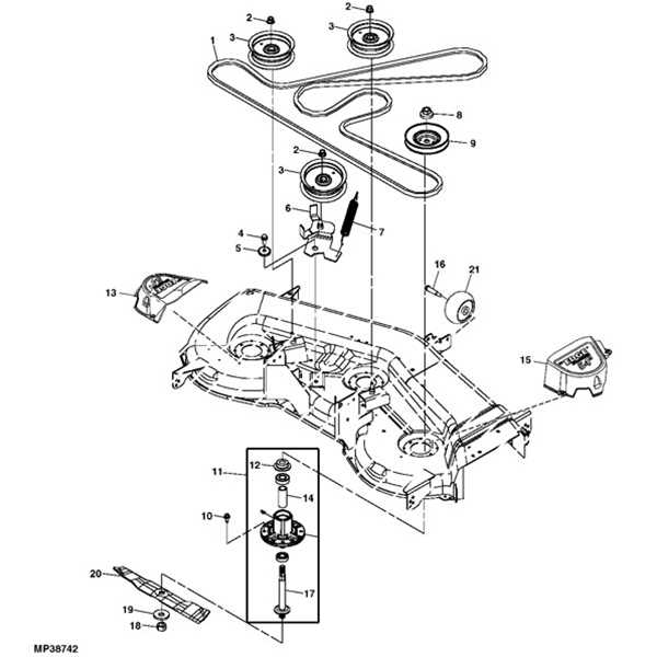 john deere 54 inch mower deck parts diagram