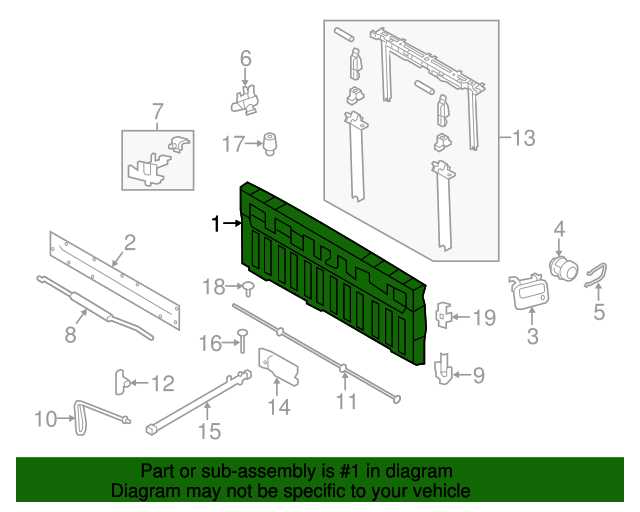 ford f150 tailgate parts diagram