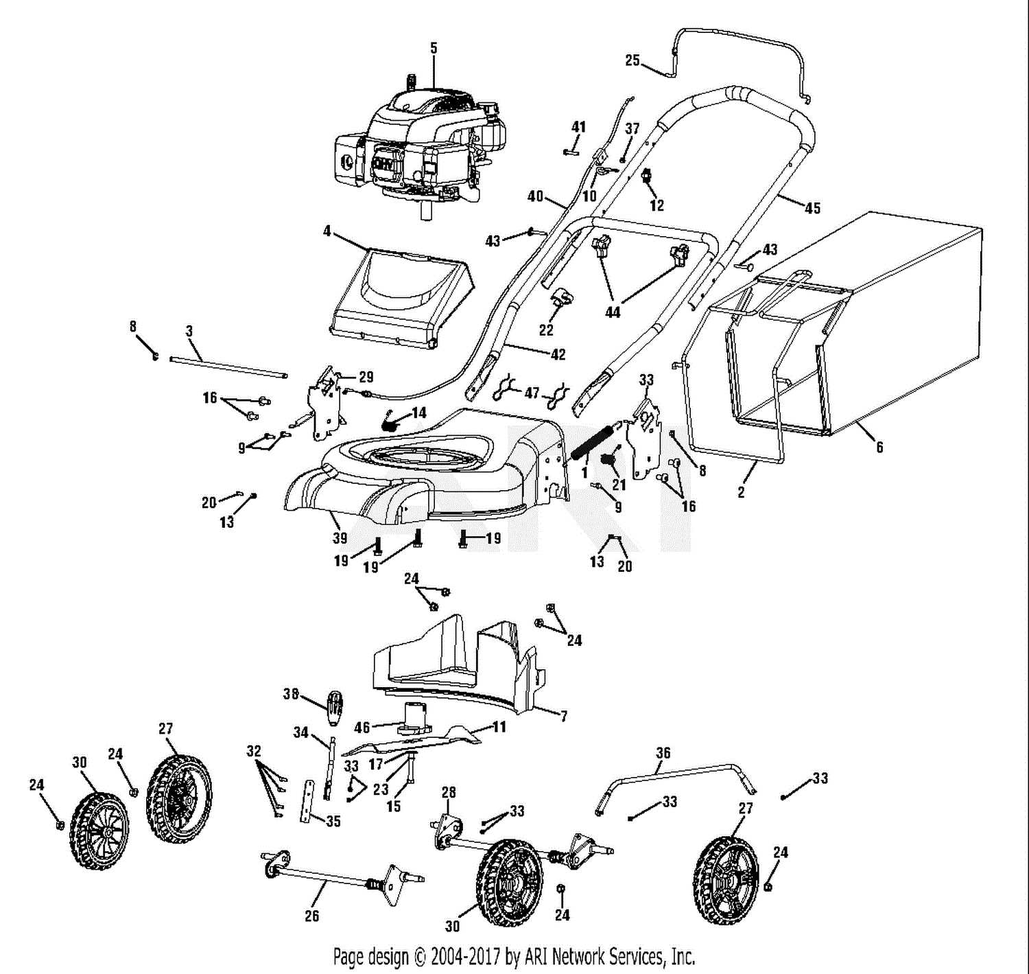 scotts lawn mower parts diagram