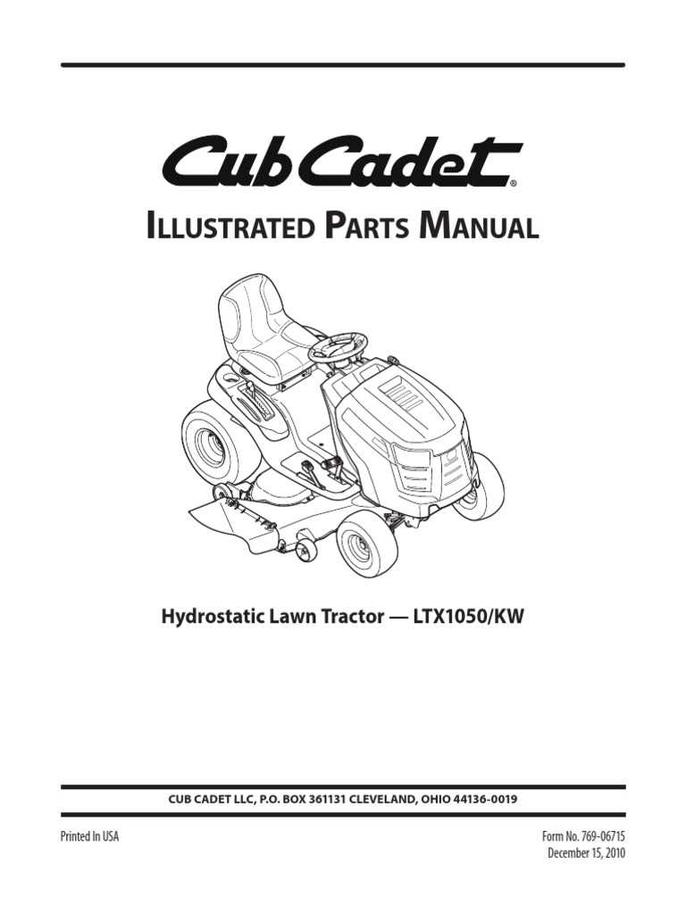 cub cadet ltx 1050 deck parts diagram