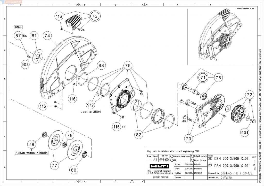 hilti dsh 900 x parts diagram