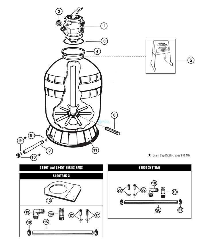 hayward pool sand filter parts diagram