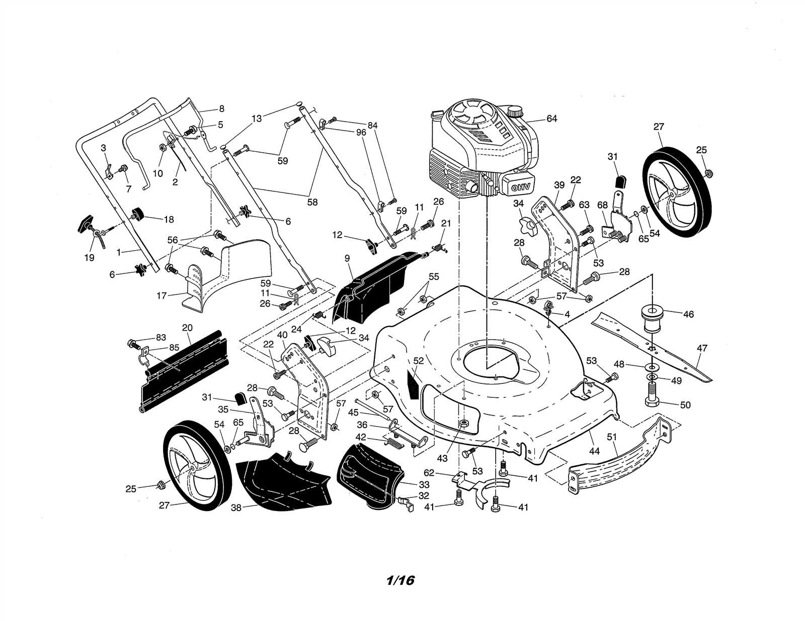 craftsman 46 riding mower parts diagram