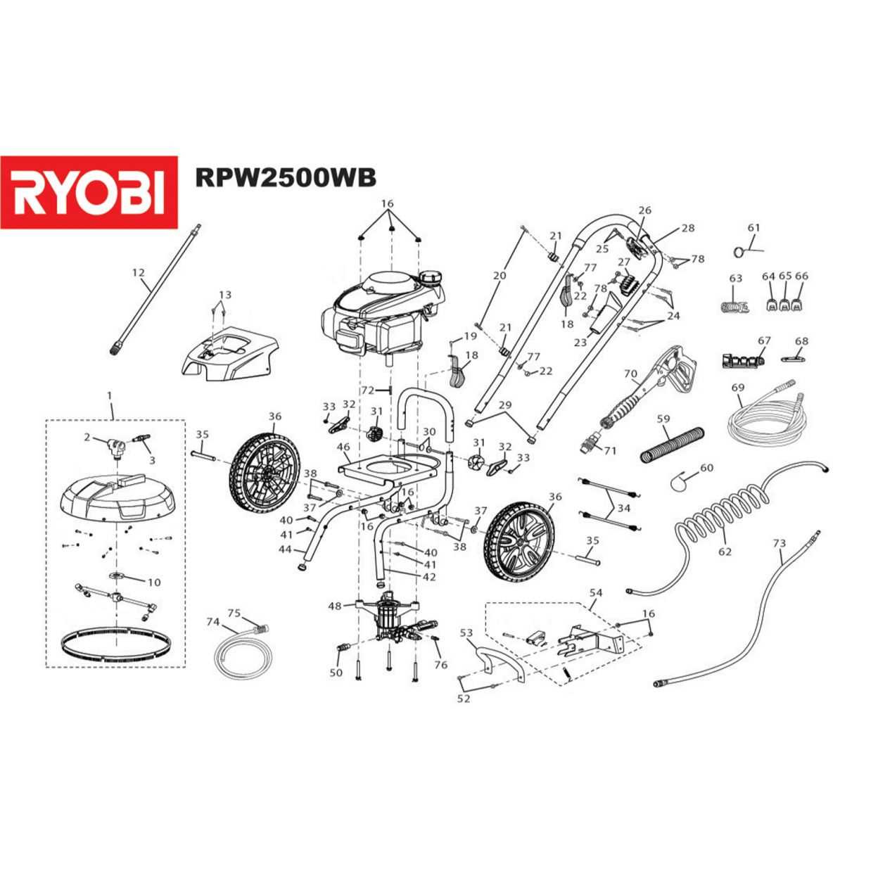 husky pressure washer parts diagram