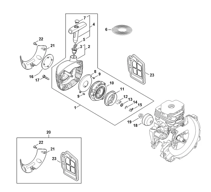 husqvarna 125b blower parts diagram