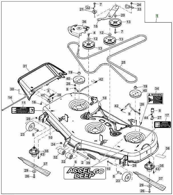 john deere 60 mower deck parts diagram