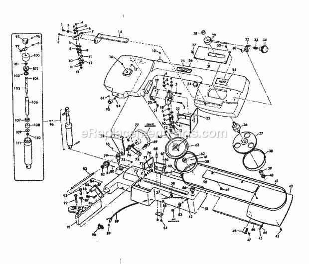 craftsman 10 inch band saw parts diagram