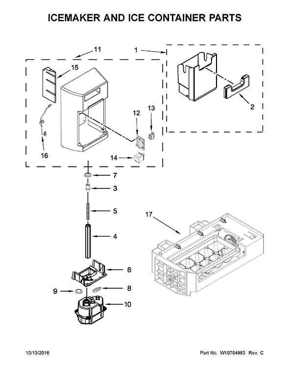 kenmore elite ice maker parts diagram