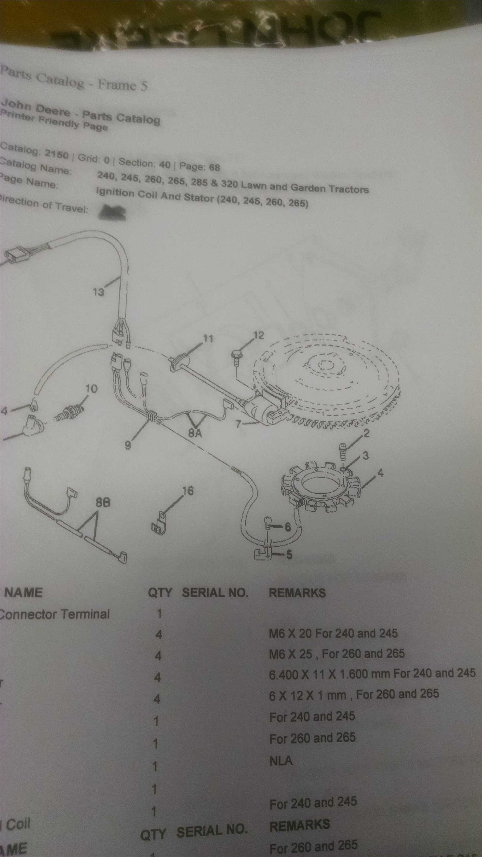 john deere 240 parts diagram