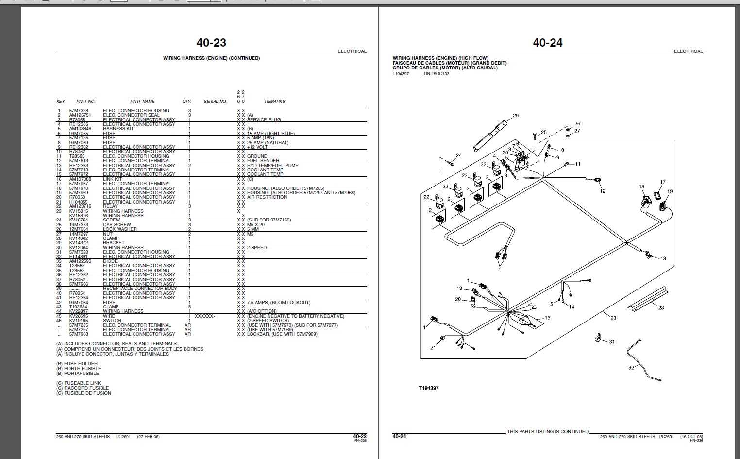 john deere 260 parts diagram