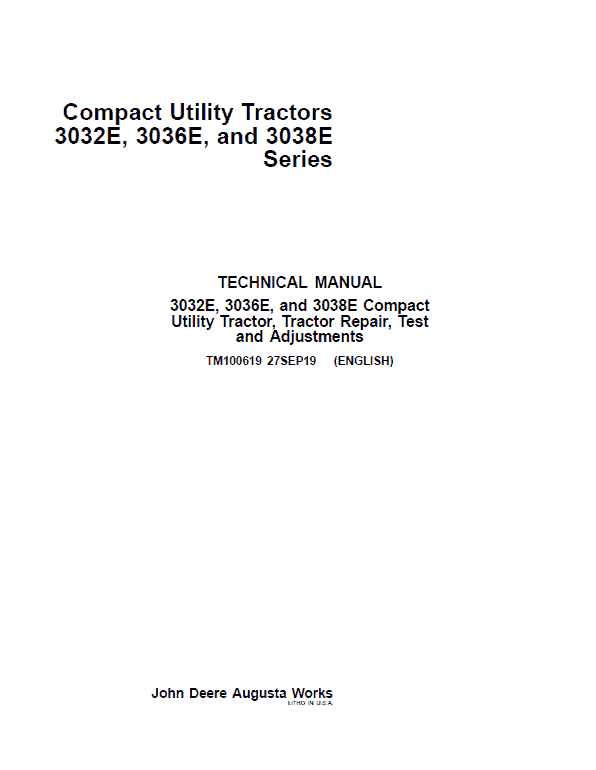 john deere 3032e parts diagram