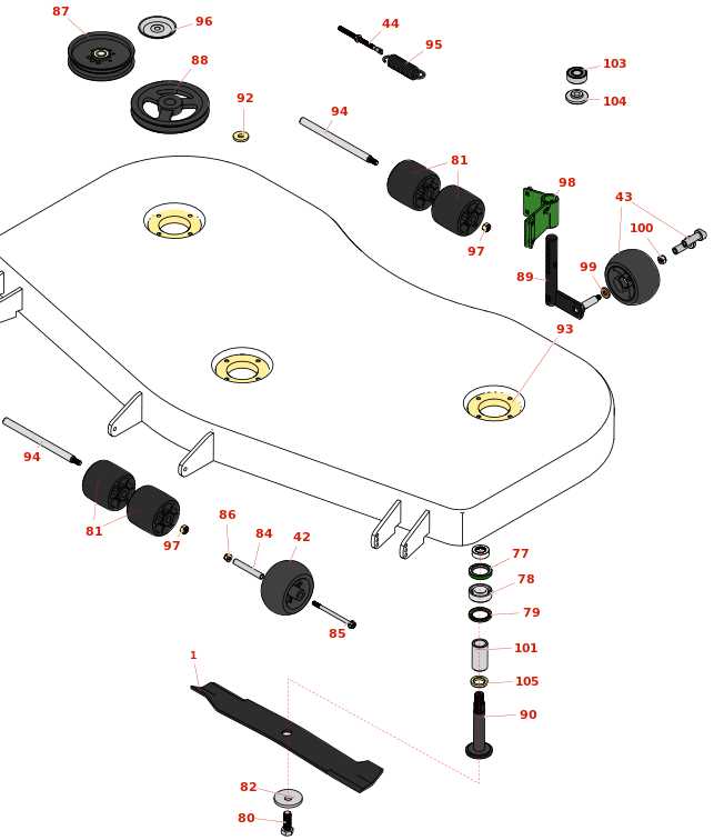 john deere 42c mower deck parts diagram