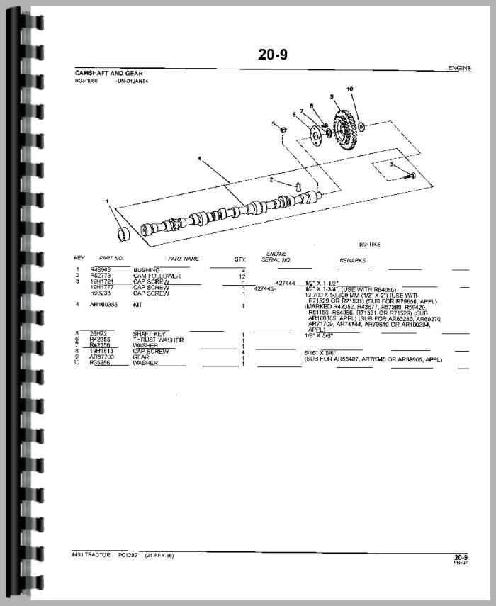 john deere 4430 parts diagram