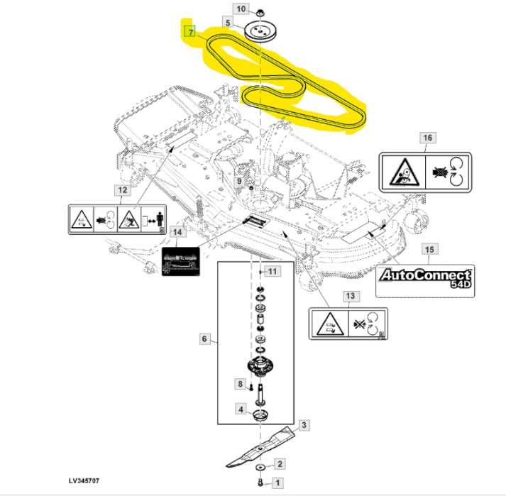 john deere 54d mower deck parts diagram