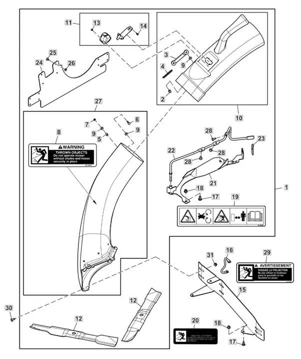 john deere bagger parts diagram