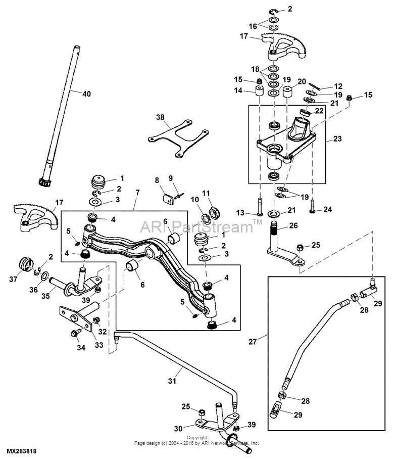 john deere gt245 parts diagram