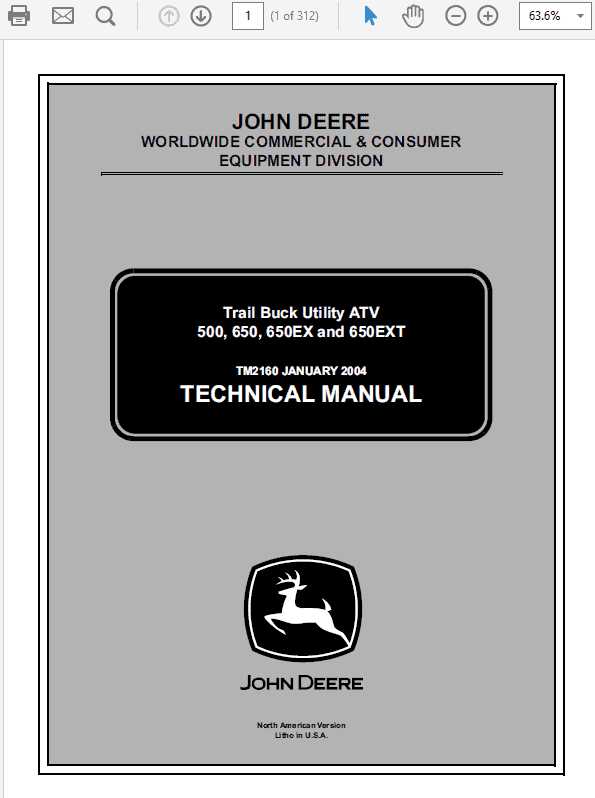 john deere trail buck 650 parts diagram