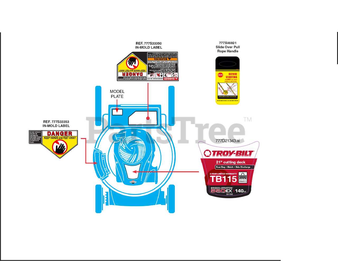 troy bilt tb110 engine parts diagram