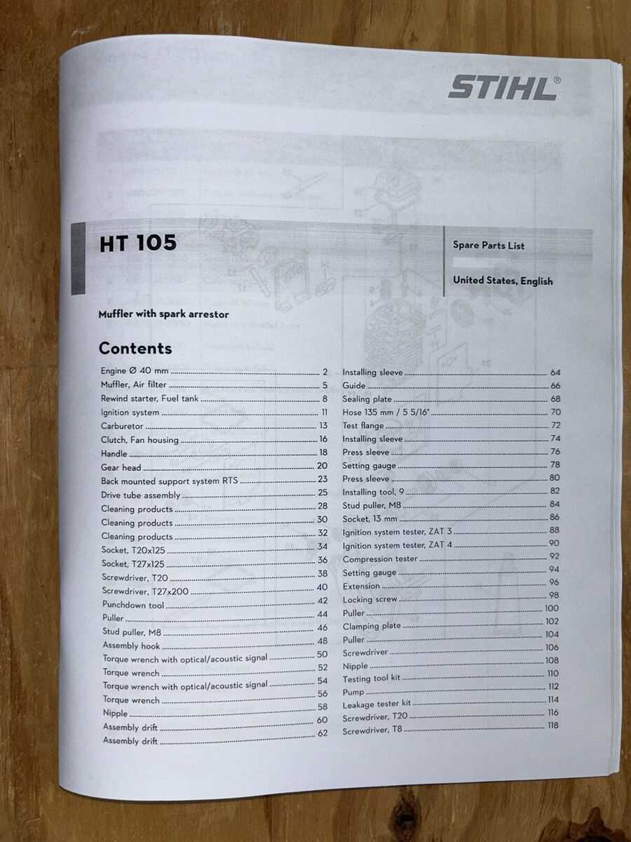 stihl pole saw ht101 parts diagram