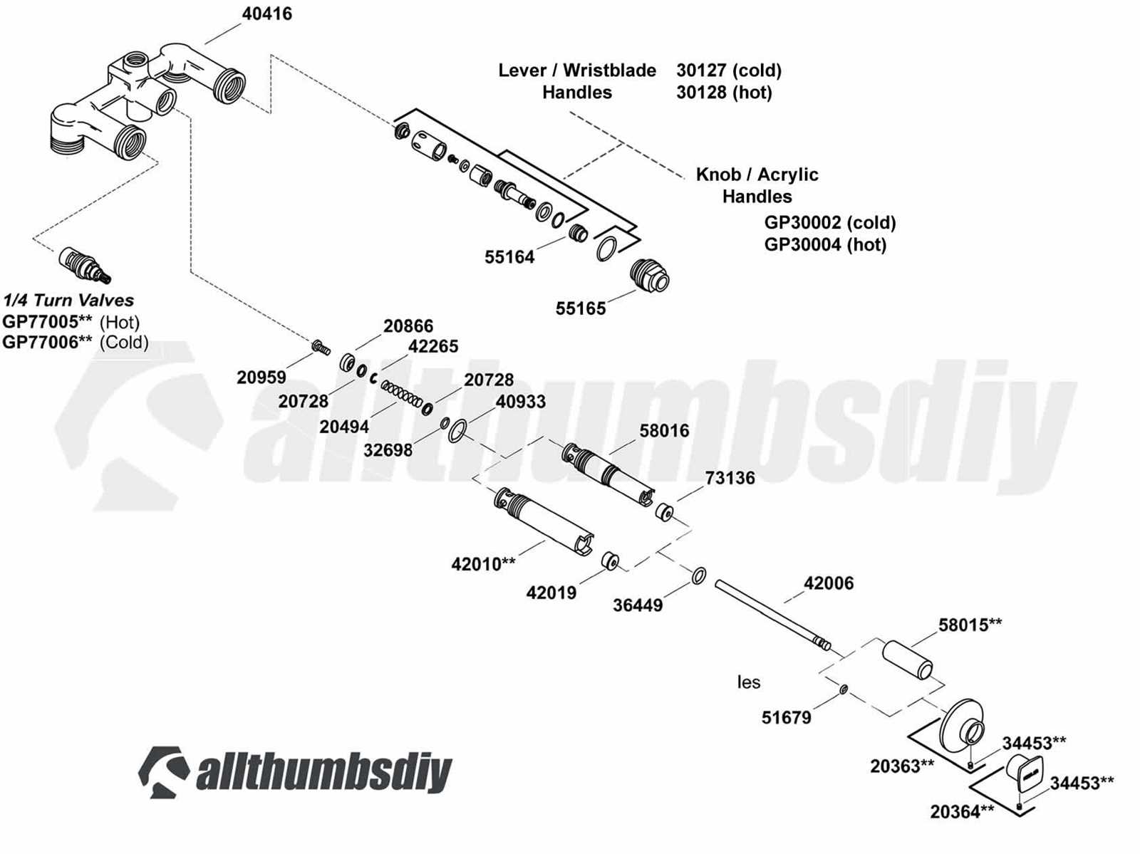 kohler shower faucet parts diagram