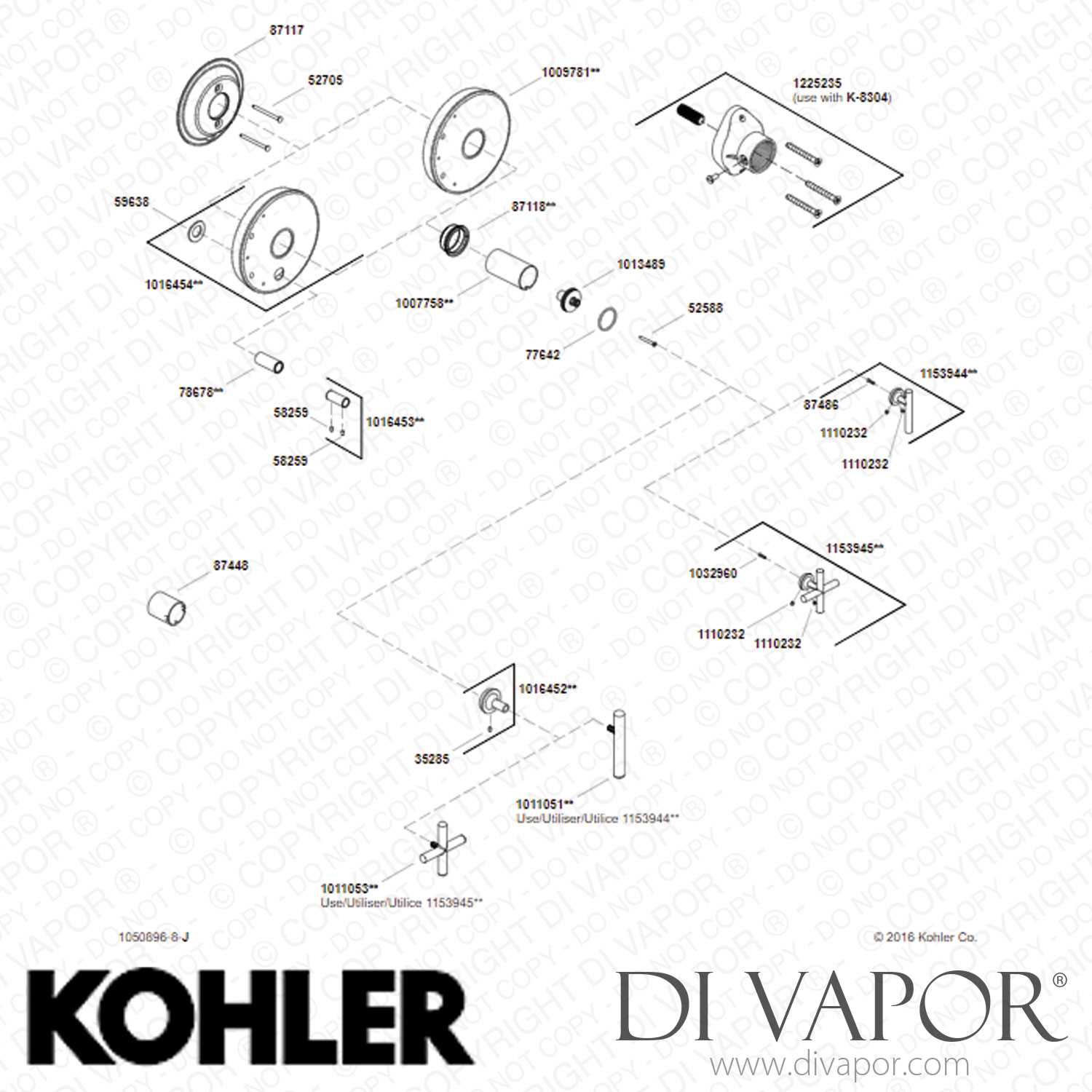 kohler shower faucet parts diagram