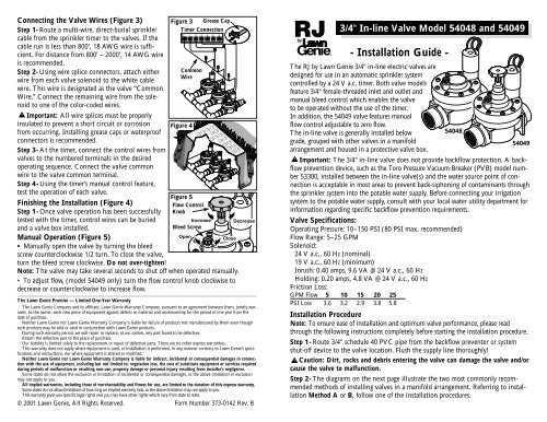 lawn genie valve parts diagram