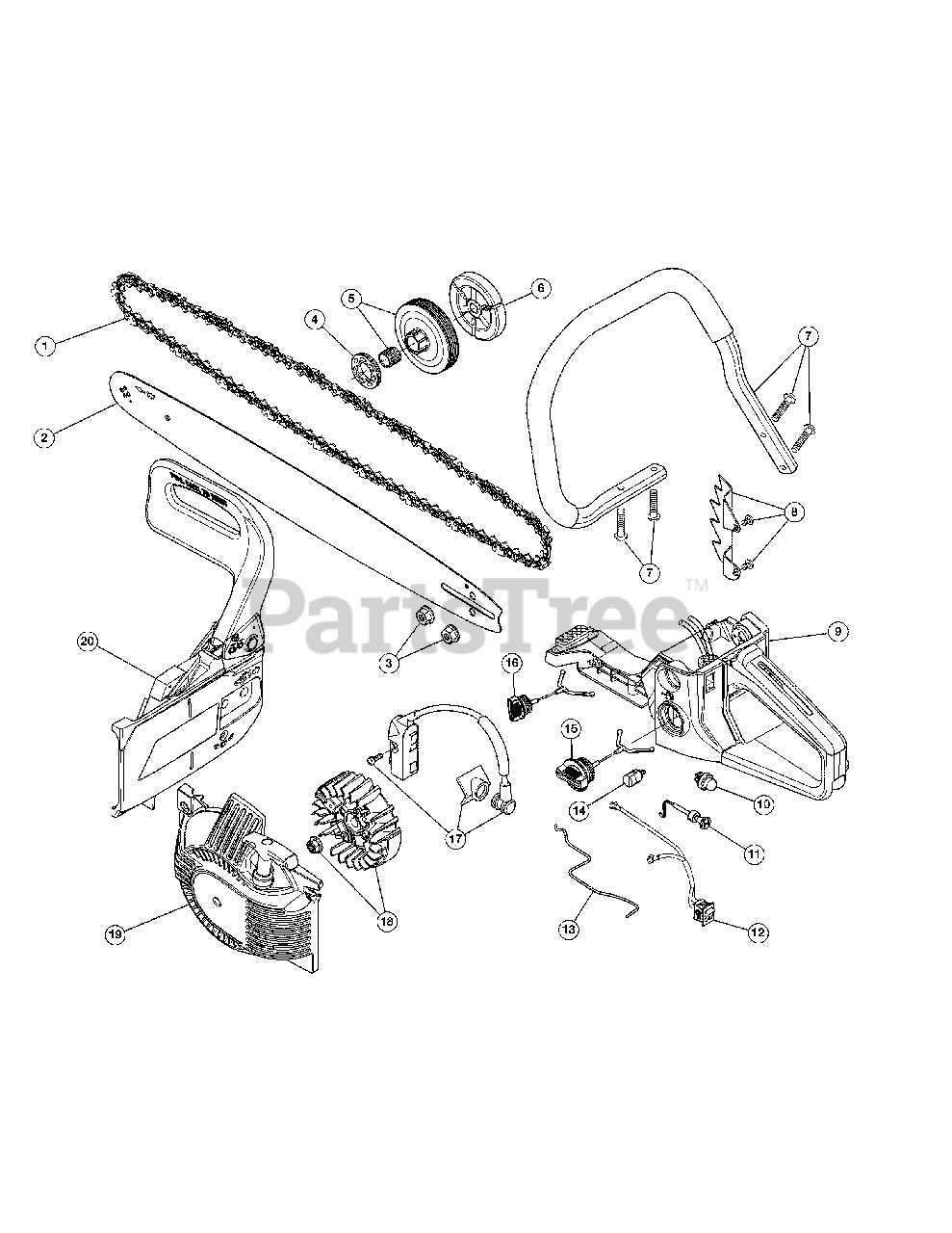 chainsaw parts diagram