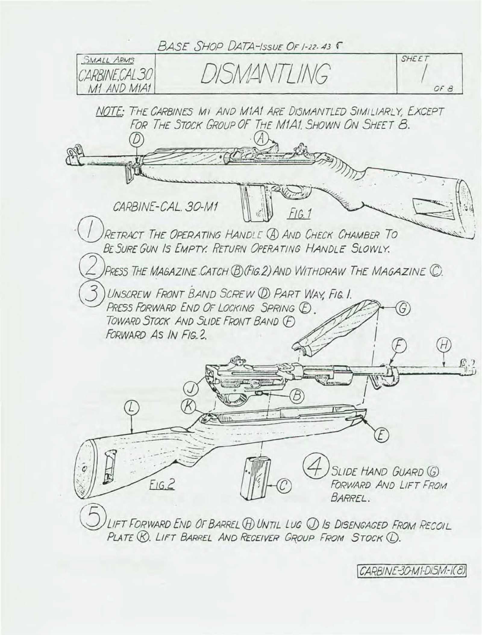 m1 carbine parts diagram