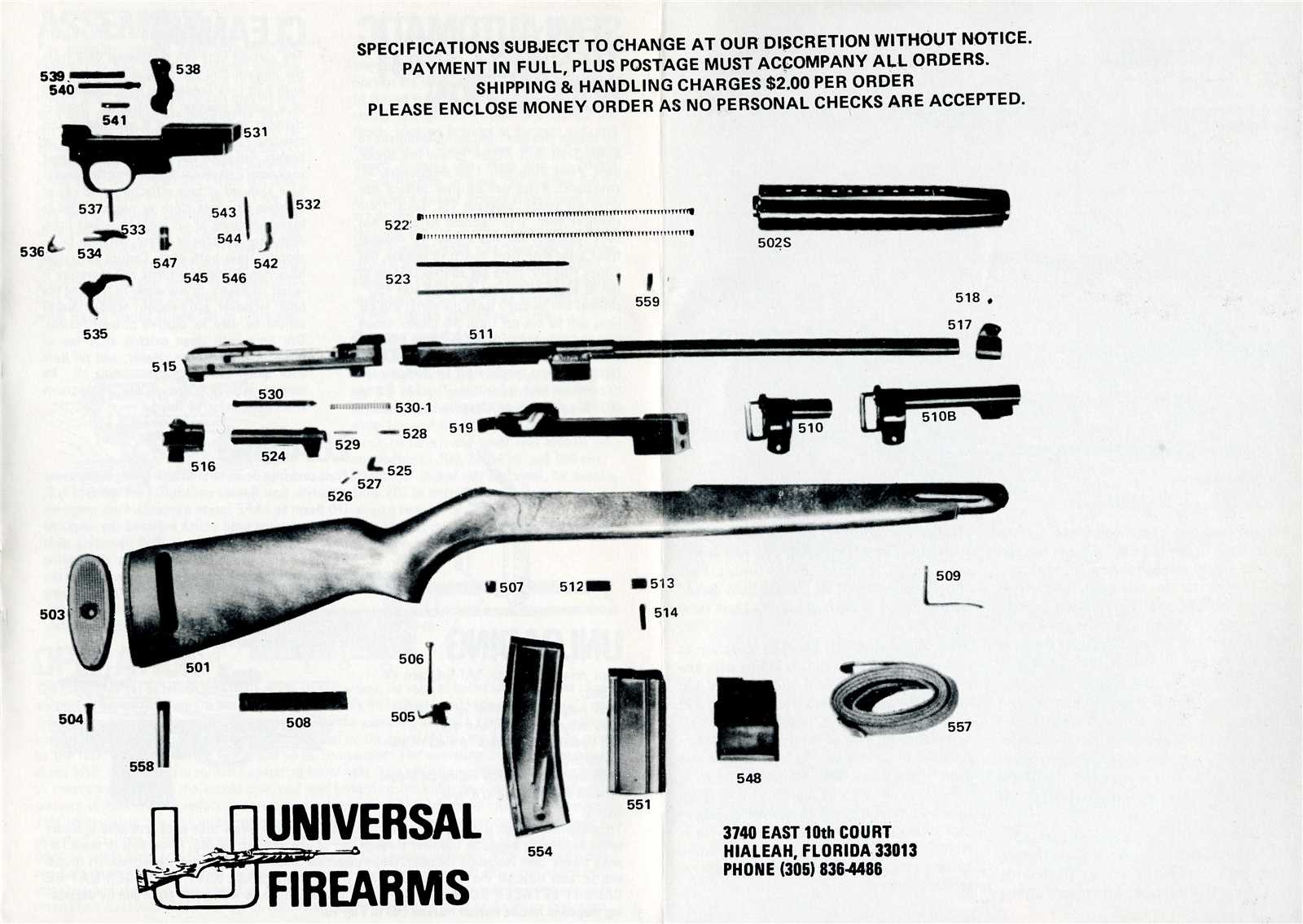 m1 carbine parts diagram