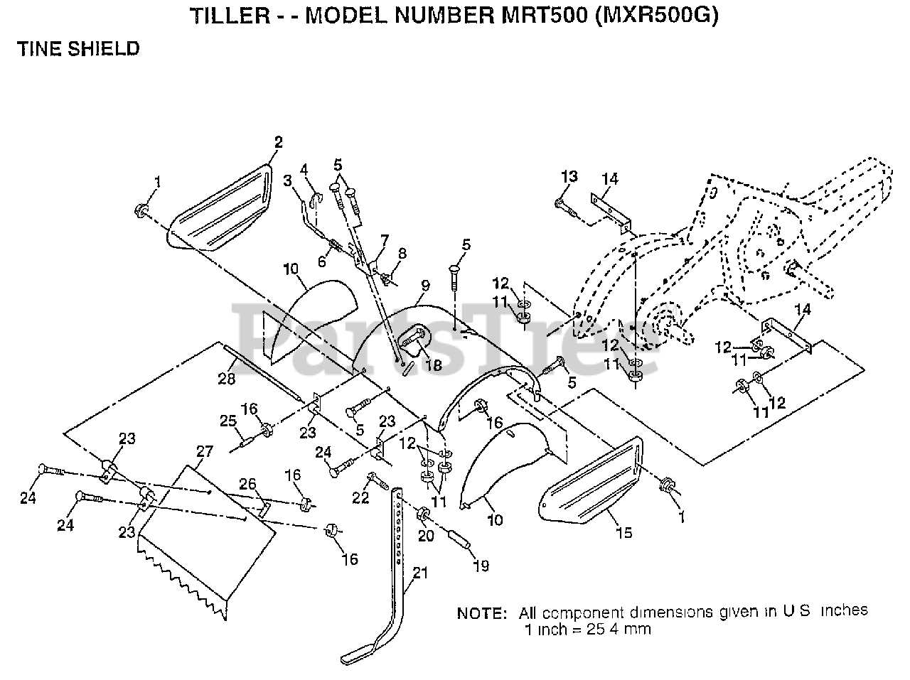 maxim tiller parts diagram